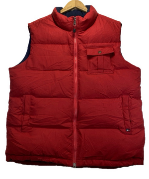 Men's Vintage Tommy Hilfiger Down Red Label Premium Red Puffer Vest Vtg Large